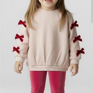 NWT Mayoral Red cherry velvet bow sweatshirt leggings set 4T